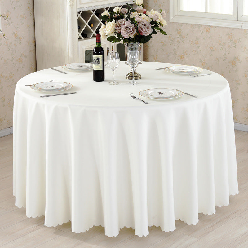 Round Polyester Tablecloth for Round Table, Premium Stain and Wrinkle Resistant Washable Fabric Table Cover