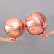 2 Pc Silver 4D Sphere Mylar Foil Helium or Air Balloons 22"
