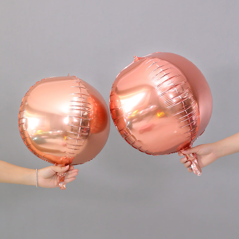 2 Pc Silver 4D Sphere Mylar Foil Helium or Air Balloons 22"