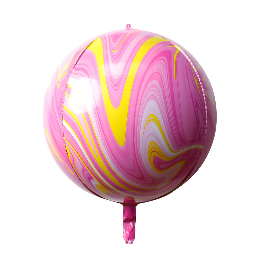Marble Agate Balloons 3pcs 22 inch 4D Foil Balloon Marble Balloons for Birthday Wedding Party Decoration