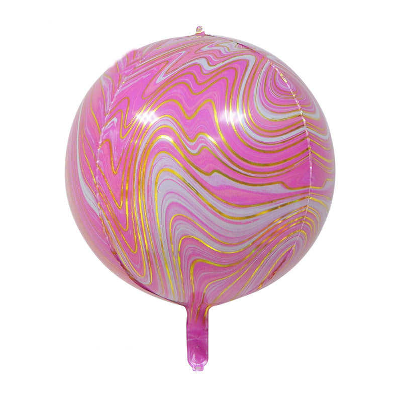 Marble Agate Balloons 3pcs 22 inch 4D Foil Balloon Marble Balloons for Birthday Wedding Party Decoration