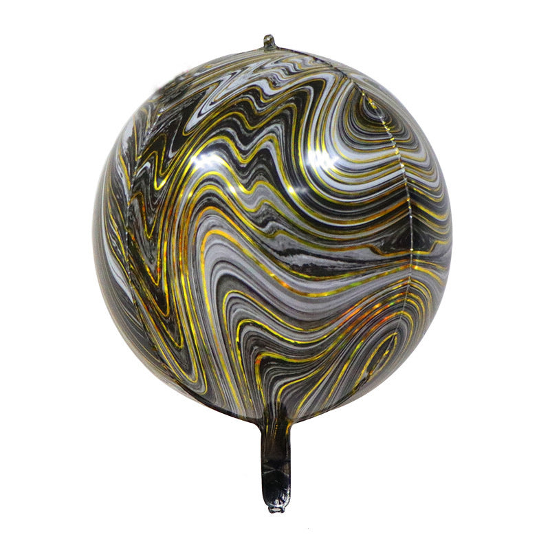 Marble Agate Balloons 3pcs 22 inch 4D Foil Balloon Marble Balloons for Birthday Wedding Party Decoration