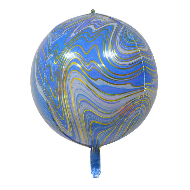 Marble Agate Balloons 3pcs 22 inch 4D Foil Balloon Marble Balloons for Birthday Wedding Party Decoration