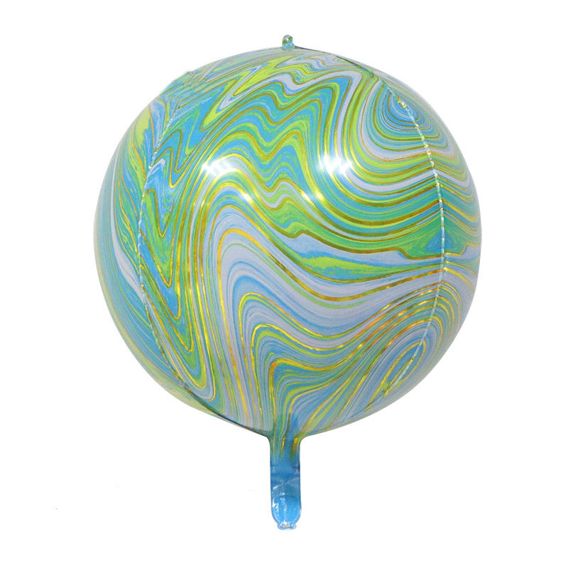 Marble Agate Balloons 3pcs 22 inch 4D Foil Balloon Marble Balloons for Birthday Wedding Party Decoration