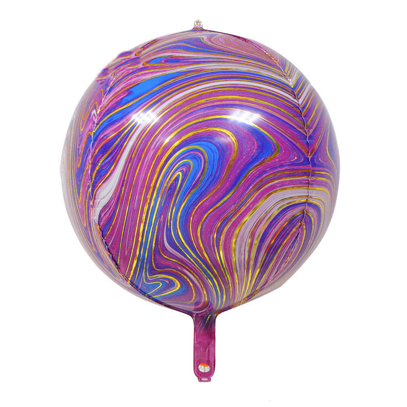 Marble Agate Balloons 3pcs 22 inch 4D Foil Balloon Marble Balloons for Birthday Wedding Party Decoration