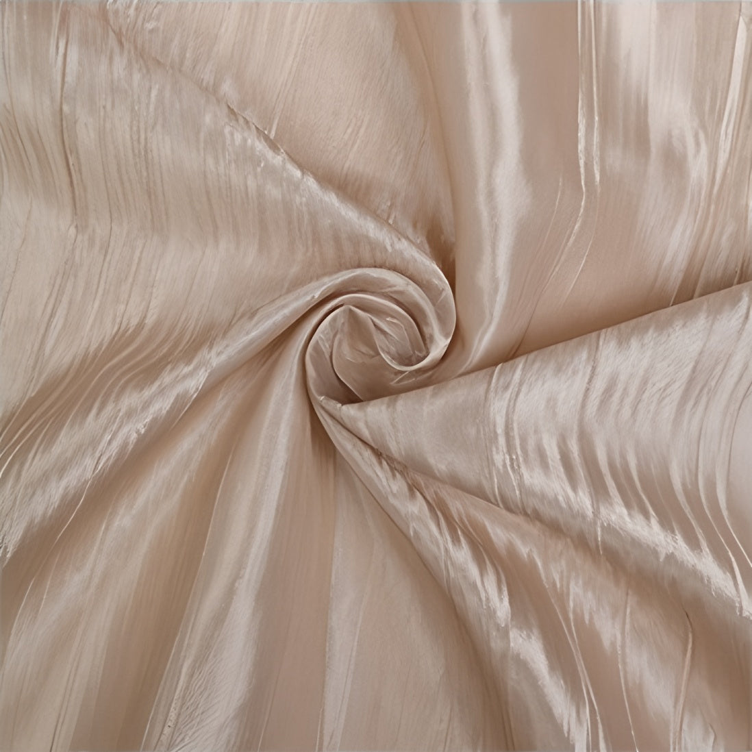 Polyester Accordion Crinkle Design Tablecloth Rectangle Khaki