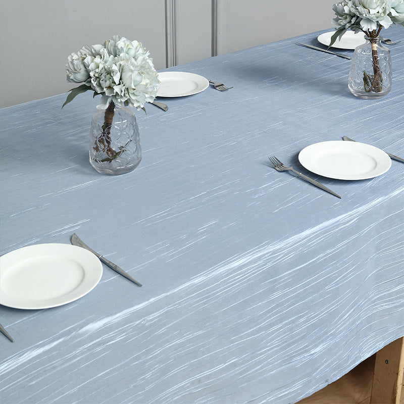 Polyester Accordion Crinkle Design Tablecloth Rectangle Khaki