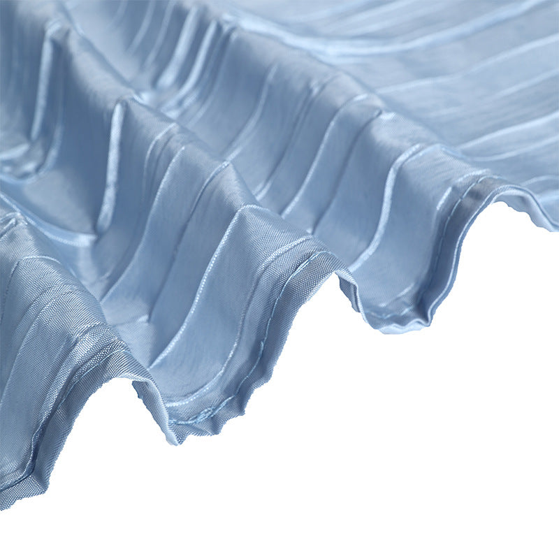 Polyester Accordion Crinkle Design Tablecloth Rectangle Khaki