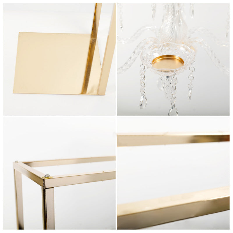 Gold Metal Adjustable Flower Arch Stand 48" Tall Over