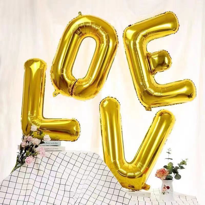Letter Mylar Foil Balloons 32" Gold