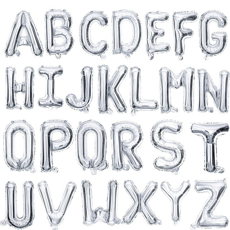 Letter Mylar Foil Balloons 32" Silver