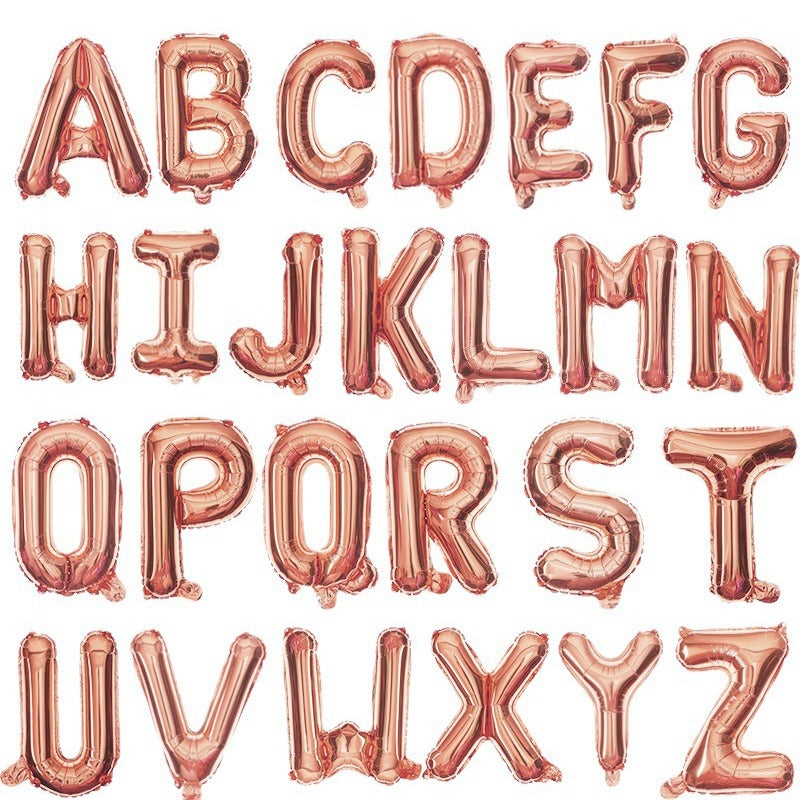 Letter Mylar Foil Balloons 32" Rose Gold
