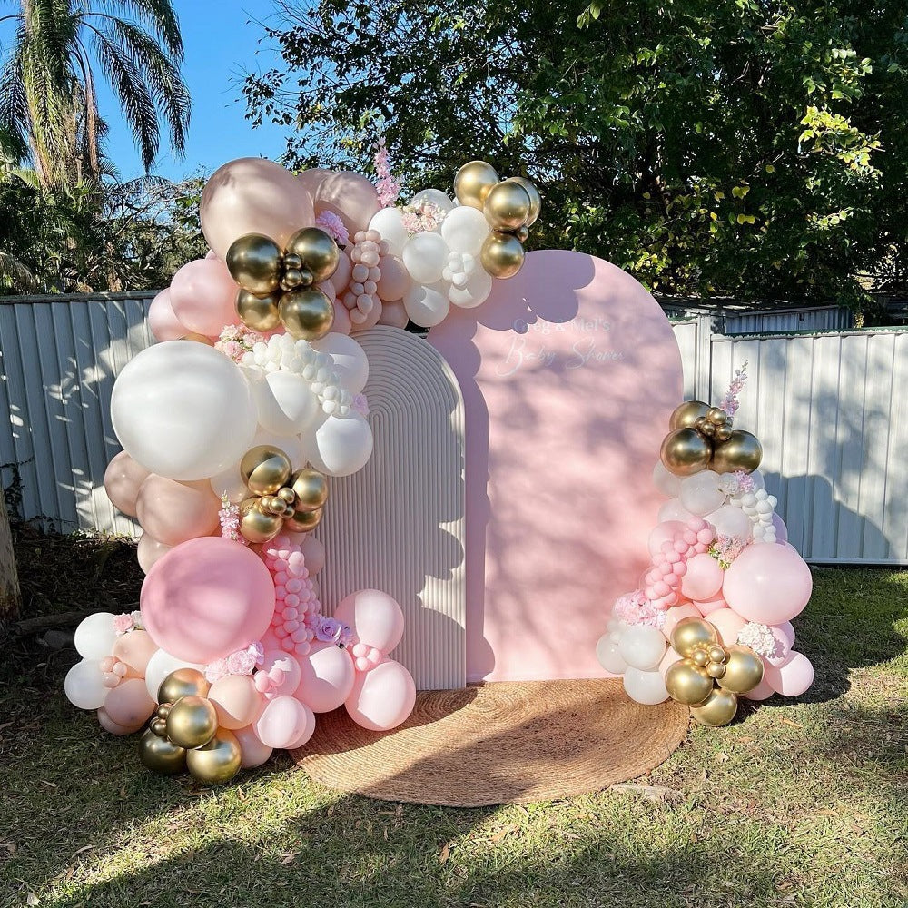 122 Pc Light Pink White Gold DIY Balloon Garland Kit
