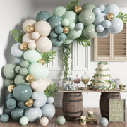 150 Pc Retro Ice Silk Mist Blue DIY Balloon Garland Kit