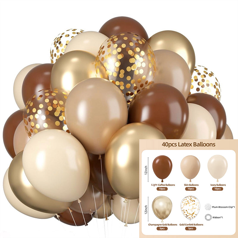 40 Pcs 12" Party Balloons with Ribbon for Birthday Wedding Graduation Anniversary Party Decorations