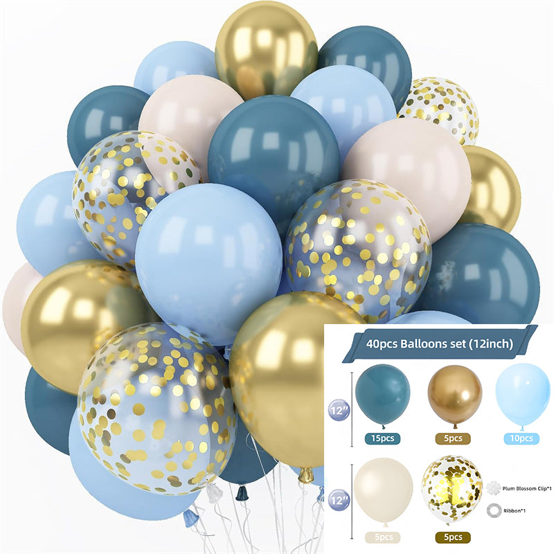 40 Pcs 12" Party Balloons with Ribbon for Birthday Wedding Graduation Anniversary Party Decorations