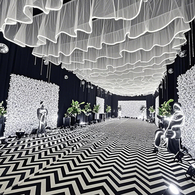 Ceiling Decoration Ceiling Luminous Ceiling Veil Creative Light Strip 50m Long Can Be Used for Birthdays Parties Weddings White Sand White Light