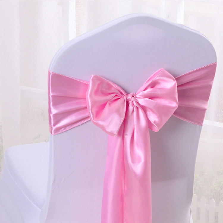 5 Pcs Satin Chair Sashes Bows Chair Ribbon Ties Back Sash for Wedding Party Events Cover Decoration