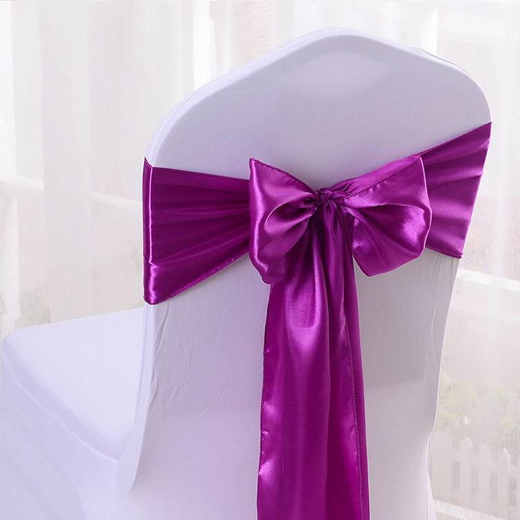 5 Pcs Satin Chair Sashes Bows Chair Ribbon Ties Back Sash for Wedding Party Events Cover Decoration