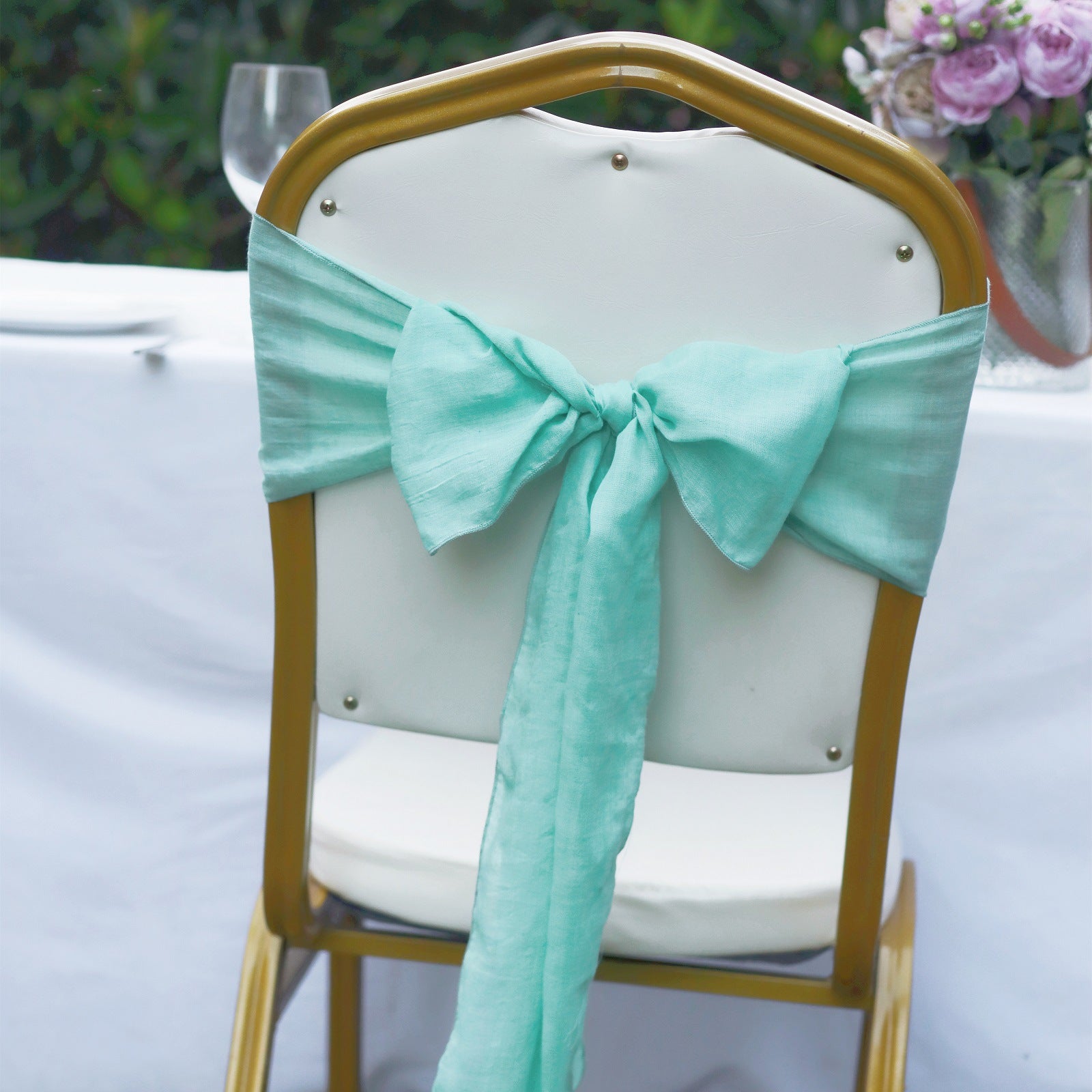 5Pcs Cotton Chair Bows Sashes Tie Back Decorative Item Cover Ups for Wedding Banquets Chairs Decoration