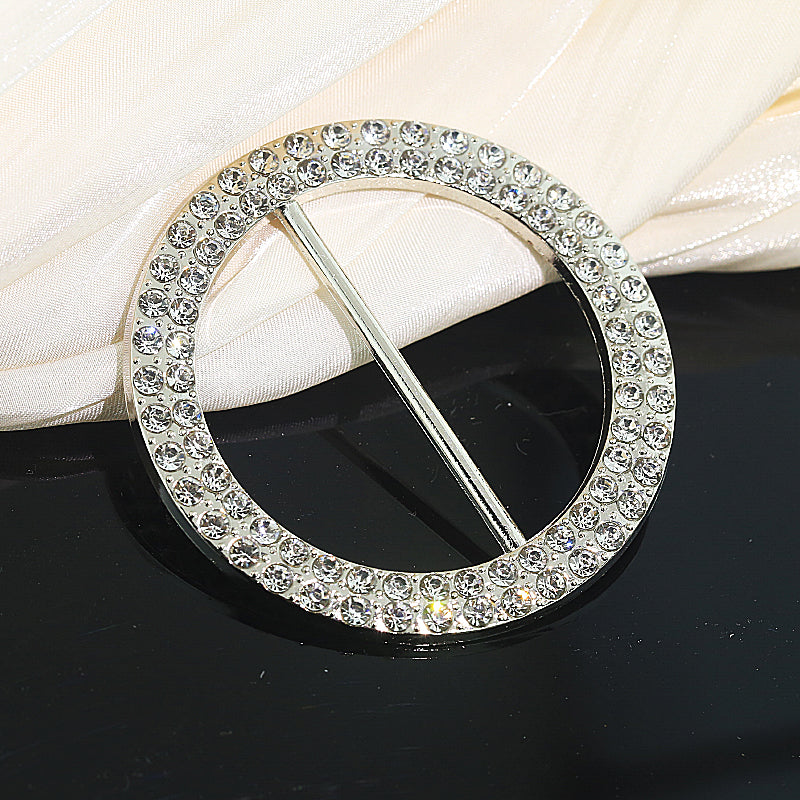 20 Pcs Rhinestone Chair Sash Buckles, Ribbon Band Buckles Round Scarf Ring for Wedding Banquet Party Chair Sash Slider