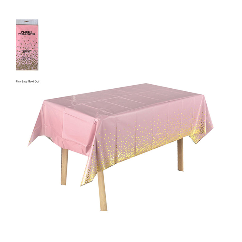 Polka Dot Print Disposable Tablecloth Plastic Rectangular Table Cover for Birthday, Christmas, Halloween Party Decorations 1 Pack