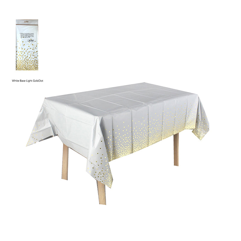 Polka Dot Print Disposable Tablecloth Plastic Rectangular Table Cover for Birthday, Christmas, Halloween Party Decorations 1 Pack