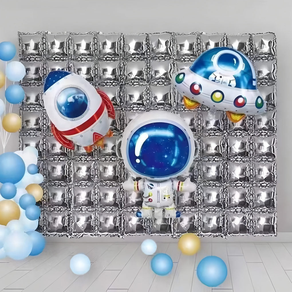 10 Pc Double Row Mylar Foil Balloon Backdrop 41"x11" Gold