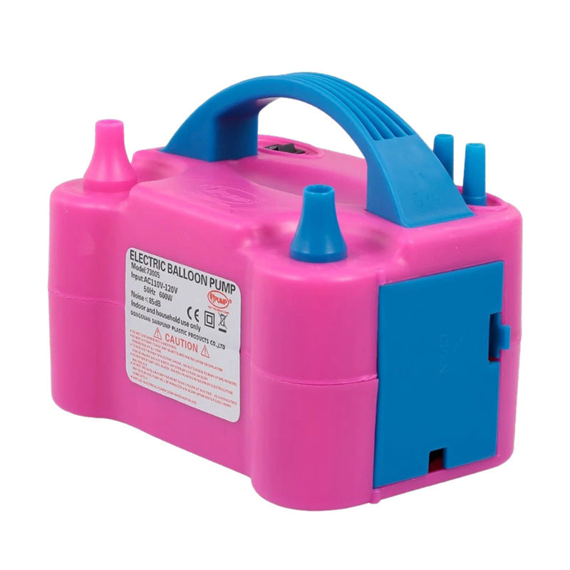 600W Bright Pink Double Nozzle Electric Balloon Pump