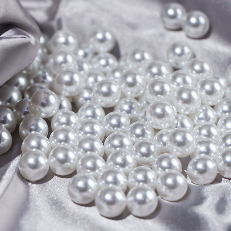 1000 Pc Faux Pearl Craft Beads 10mm White with Holes