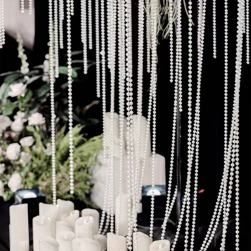 13 Yards Christmas Tree Beads Artificial Pearls Garland Plastic Beads Roll for Christmas Tree Wedding DIY Decoration Supplies