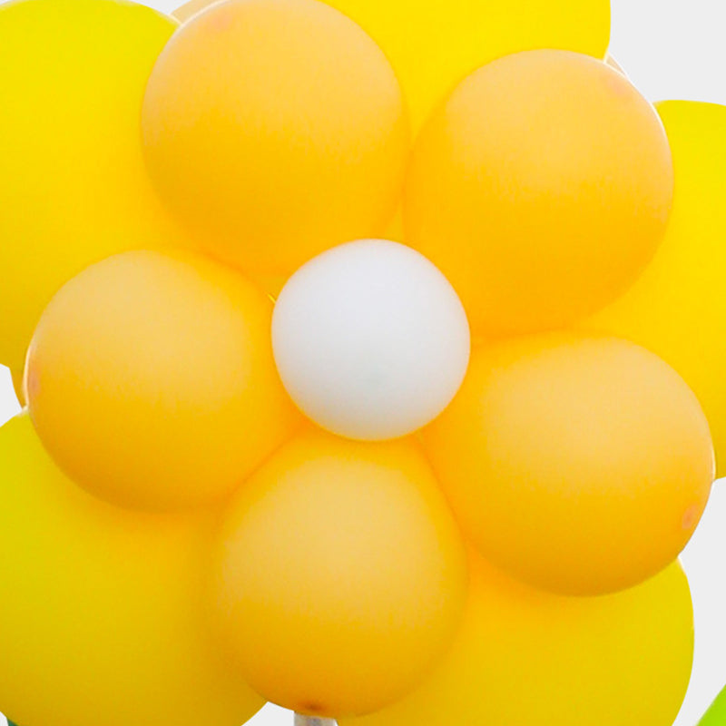 4 Sets Double-Layer Flower Balloon Pillar Maca Yellow