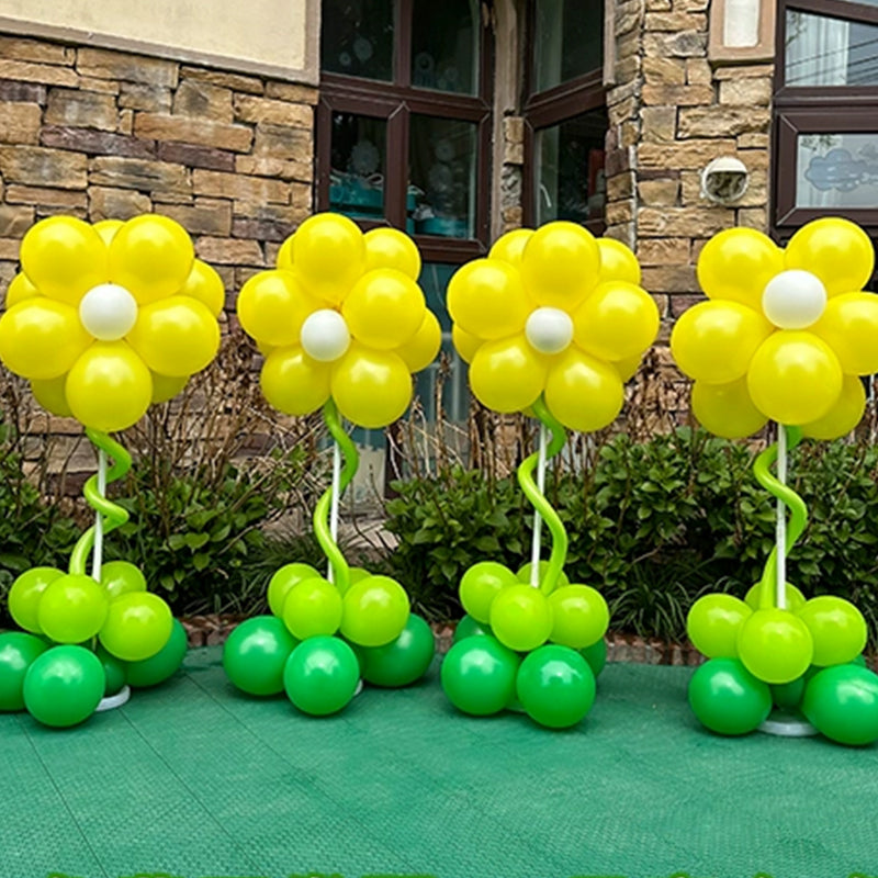 4 Sets Double-Layer Flower Balloon Column Stand Kit for Baby Shower Wedding Birthday Anniversary Party Decorations
