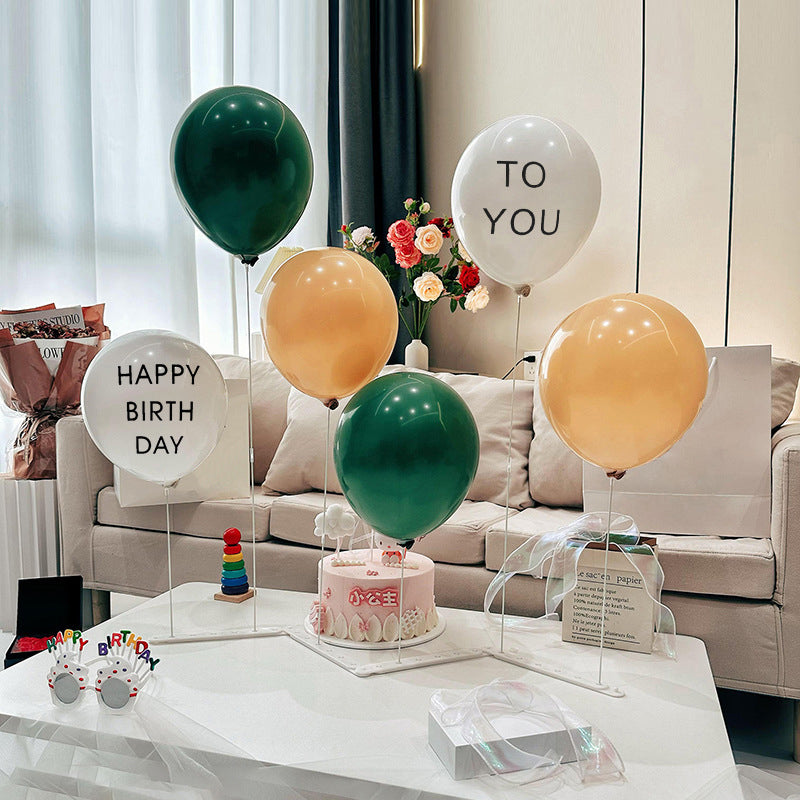 2 Sets White Plastic Balloon Column Stand Kit with Interlocking Base, DIY Shapeable Balloon Tower Stick Holder for Table Centerpieces（with Printed balloons）