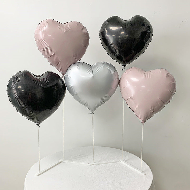 2 Sets White Plastic Balloon Column Stand Kit with Interlocking Base, DIY Shapeable Balloon Tower Stick Holder for Table Centerpieces（with Heart Foil Balloon）