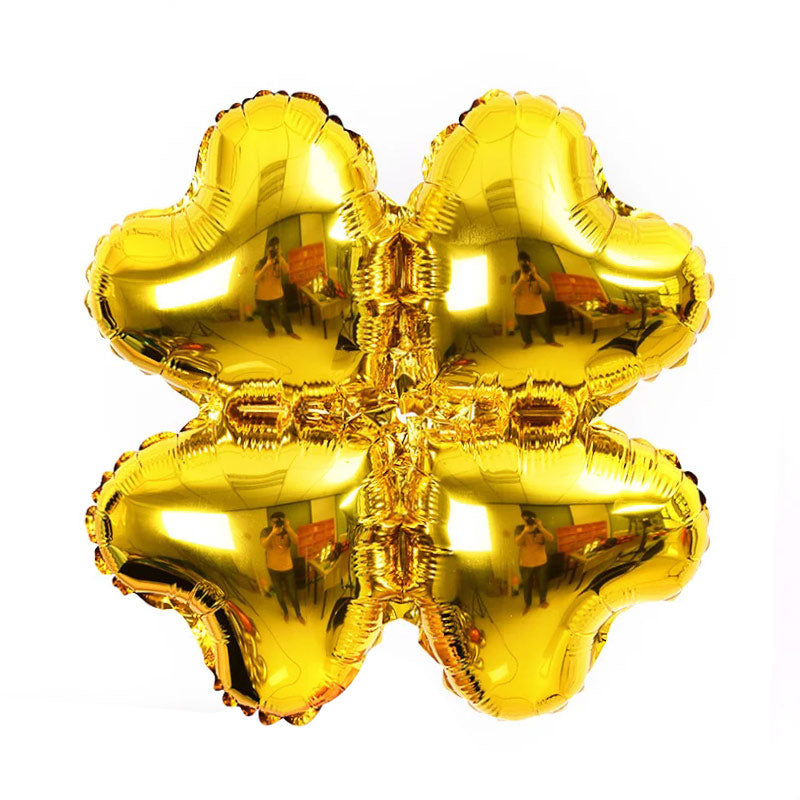 10 Pcs 16 Inch Four Leaf Clover Foil Balloon for Baby Shower Wedding Birthday St. Patricks Day Party Decorations