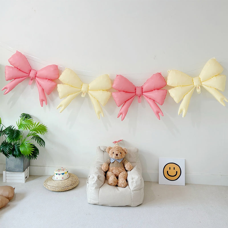 Large Bow Balloons, Bow Themed Party Decorations Elegant Coquette Balloons for Coquette Birthday Wedding Engagement Party Decoration