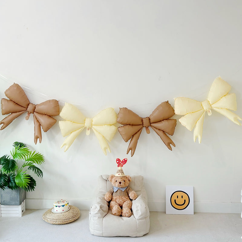 Large Bow Balloons, Bow Themed Party Decorations Elegant Coquette Balloons for Coquette Birthday Wedding Engagement Party Decoration