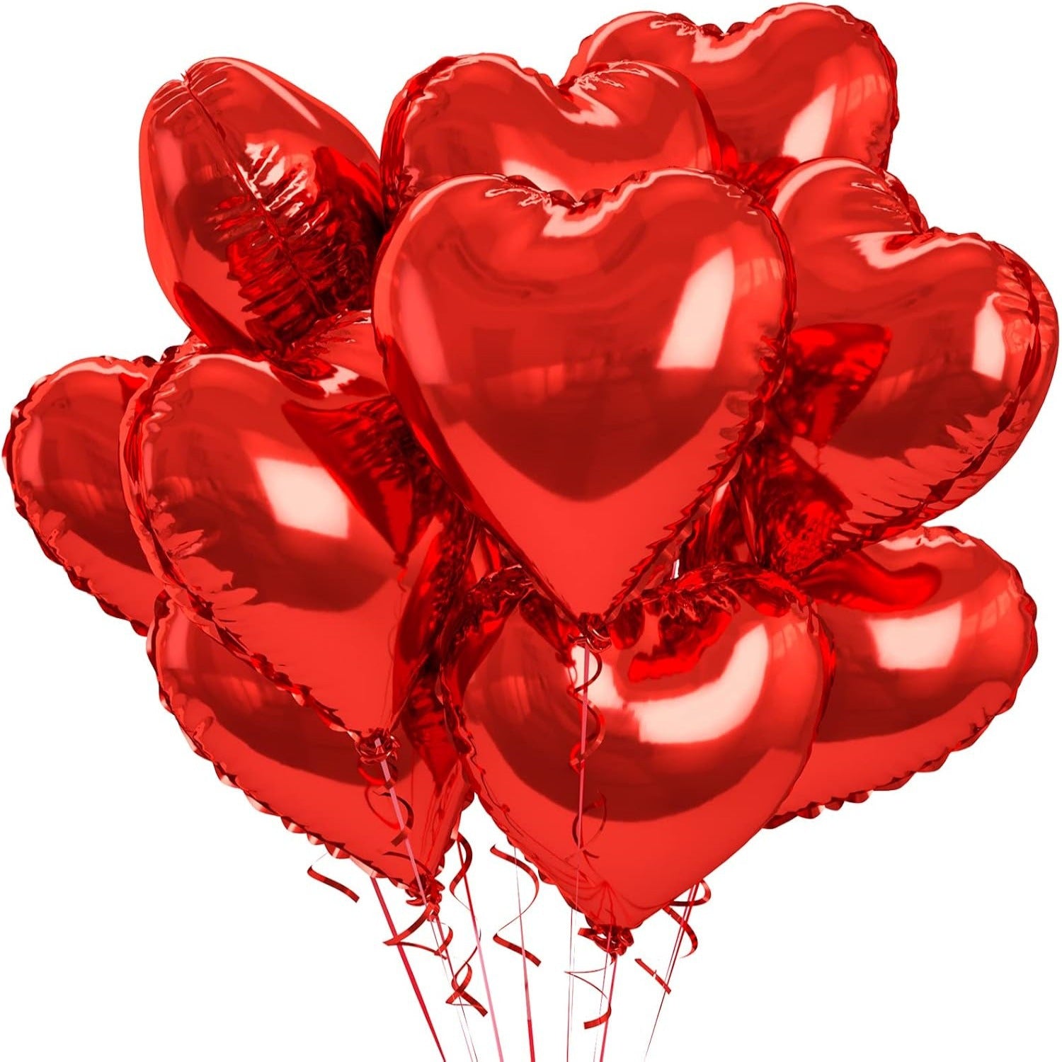 2PCS 18inch Foil Heart Shaped Balloons for Helium, Valentine Decorations, Wedding, Birthday, Anniversary