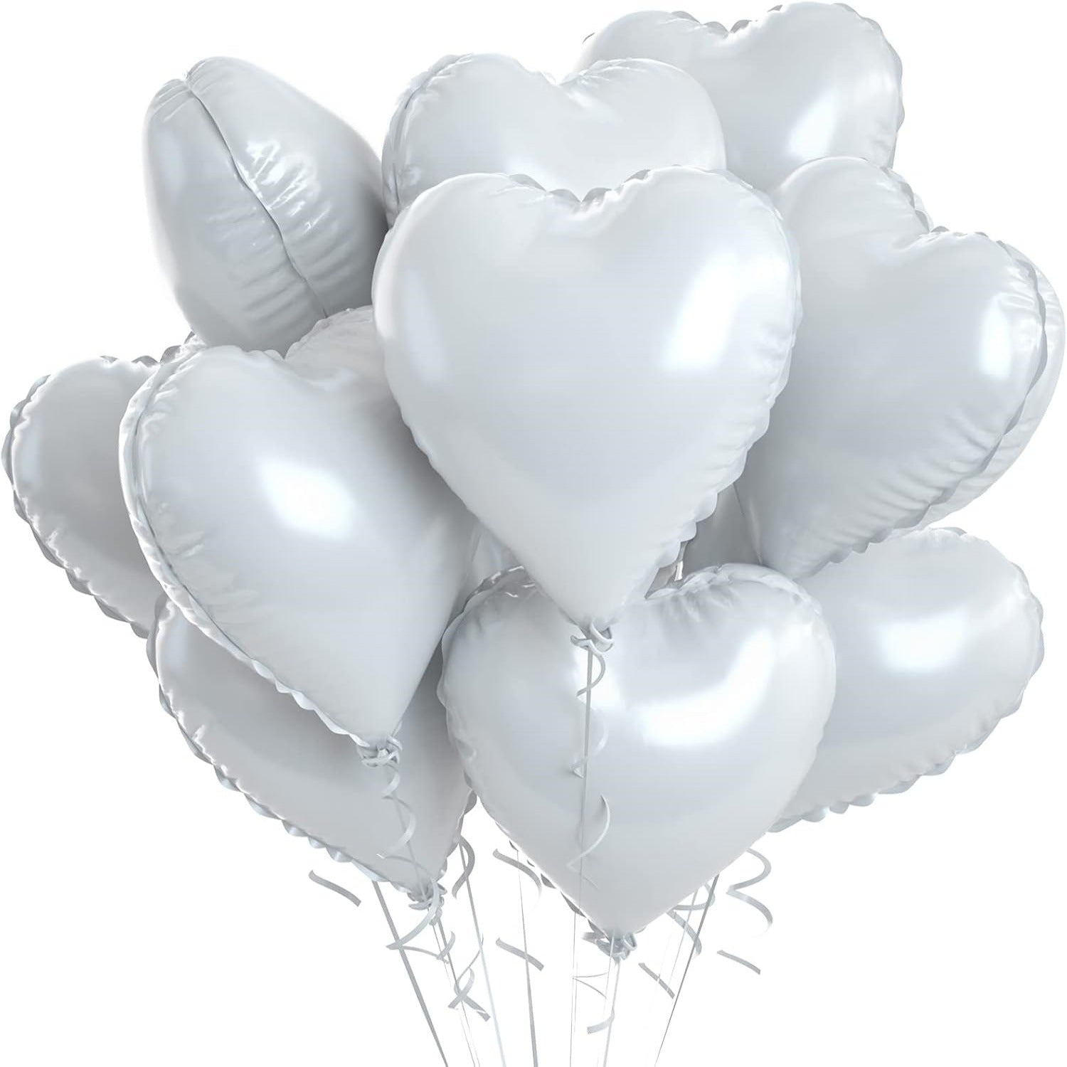 2PCS 18inch Foil Heart Shaped Balloons for Helium, Valentine Decorations, Wedding, Birthday, Anniversary