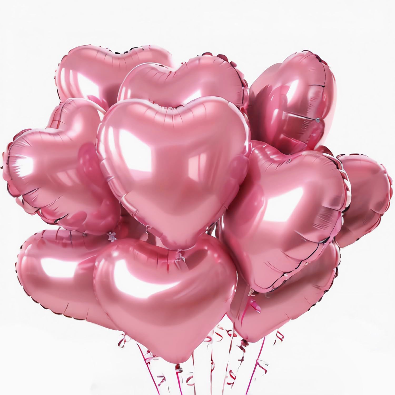2PCS 18inch Foil Heart Shaped Balloons for Helium, Valentine Decorations, Wedding, Birthday, Anniversary