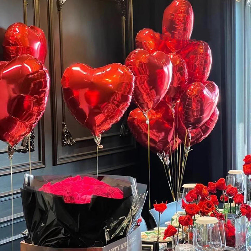 2PCS 18inch Foil Heart Shaped Balloons for Helium, Valentine Decorations, Wedding, Birthday, Anniversary