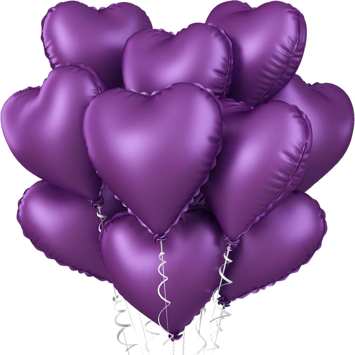 2PCS 18inch Foil Heart Shaped Balloons for Helium, Valentine Decorations, Wedding, Birthday, Anniversary