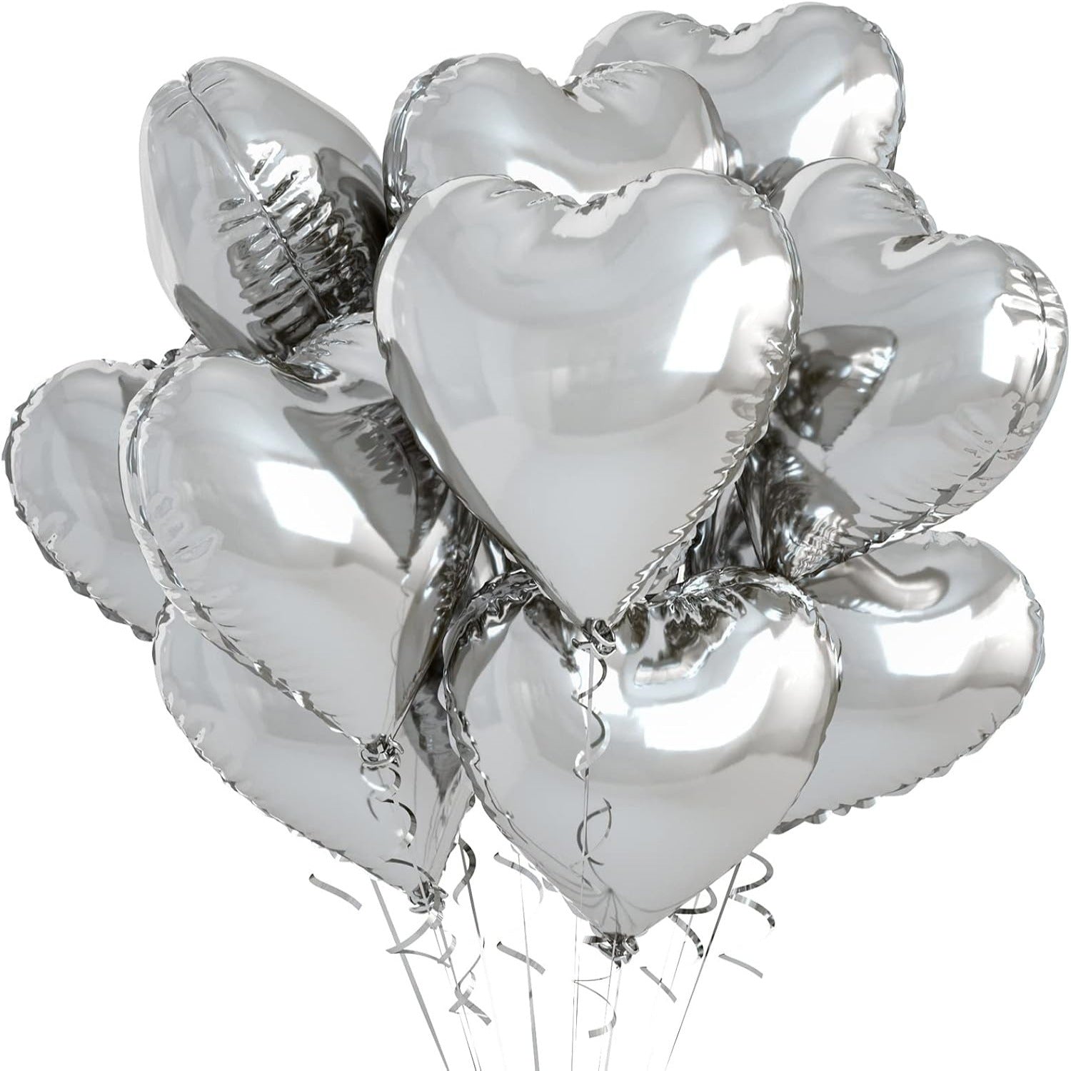 2PCS 18inch Foil Heart Shaped Balloons for Helium, Valentine Decorations, Wedding, Birthday, Anniversary