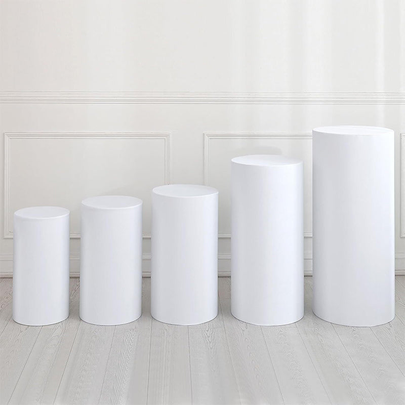 Party cylindrical display stand cover, metal cylindrical base display stand cover, round elastic base cover, suitable for birthdays and weddings.