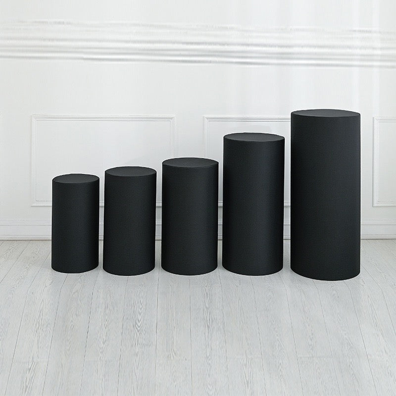 Party cylindrical display stand cover, metal cylindrical base display stand cover, round elastic base cover, suitable for birthdays and weddings.
