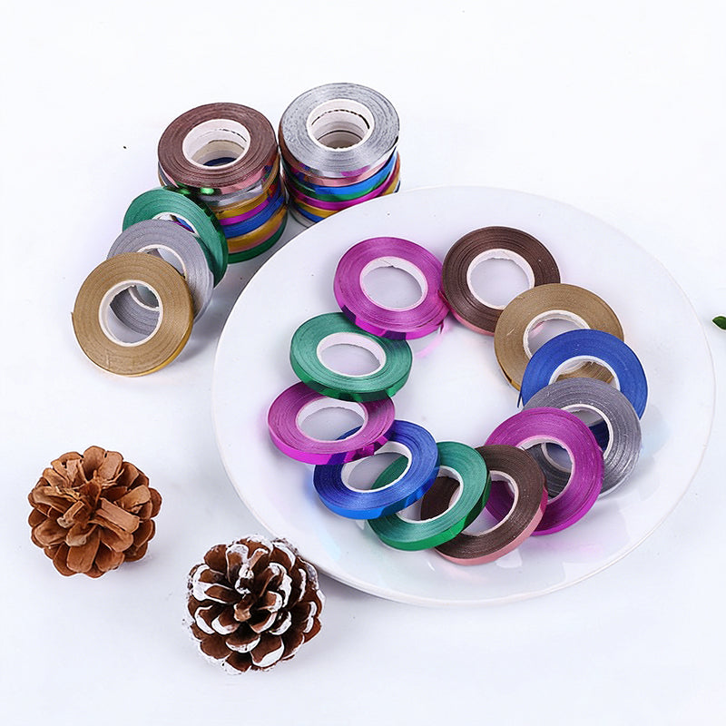 10 Rolls  Glossy Curling Ribbon Balloon String 1/5" X 11 Yards Per Roll Curling Ribbons for Gift Wrapping Christmas Decorations, Birthday Party Bows Crafts