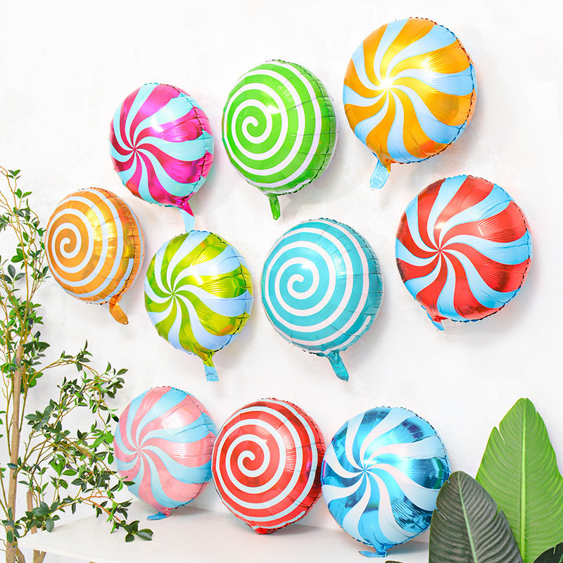 5 Pc Green Candy Striped Mylar Foil Helium/Air Balloons 18"