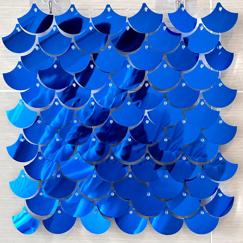 Mermaid Foil Fringe Curtains Backdrop  (24 Count)  Birthday Party Decorations Photo Booth Props Sea Mermaid Party Decorations Supplies