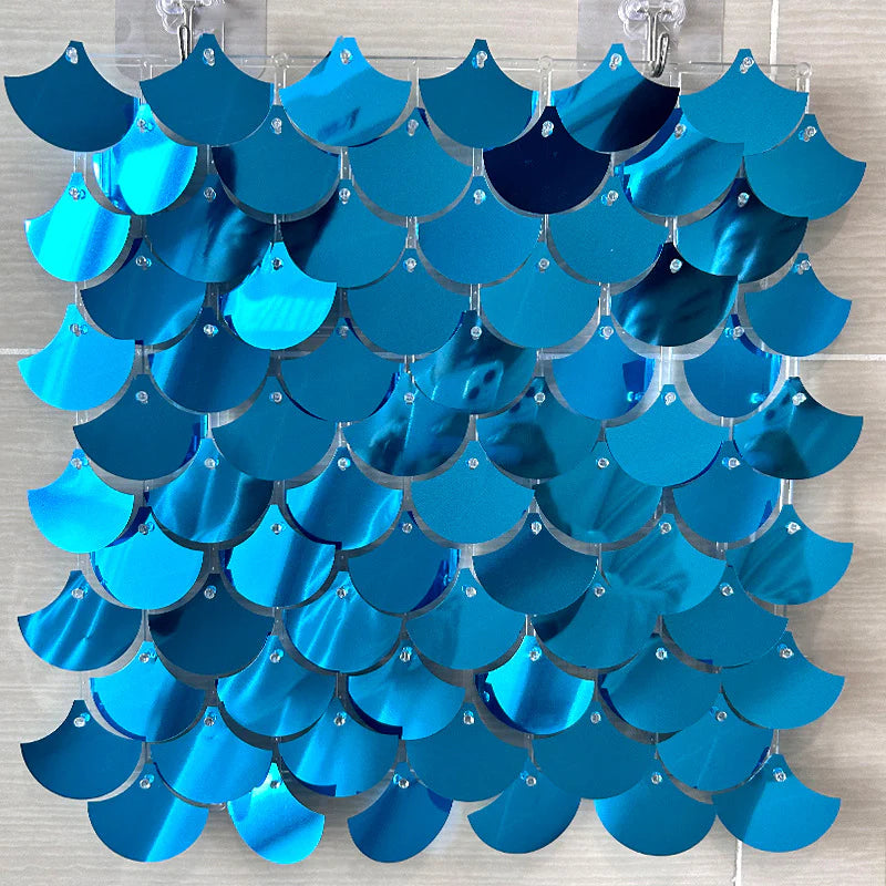 Mermaid Foil Fringe Curtains Backdrop  (24 Count)  Birthday Party Decorations Photo Booth Props Sea Mermaid Party Decorations Supplies